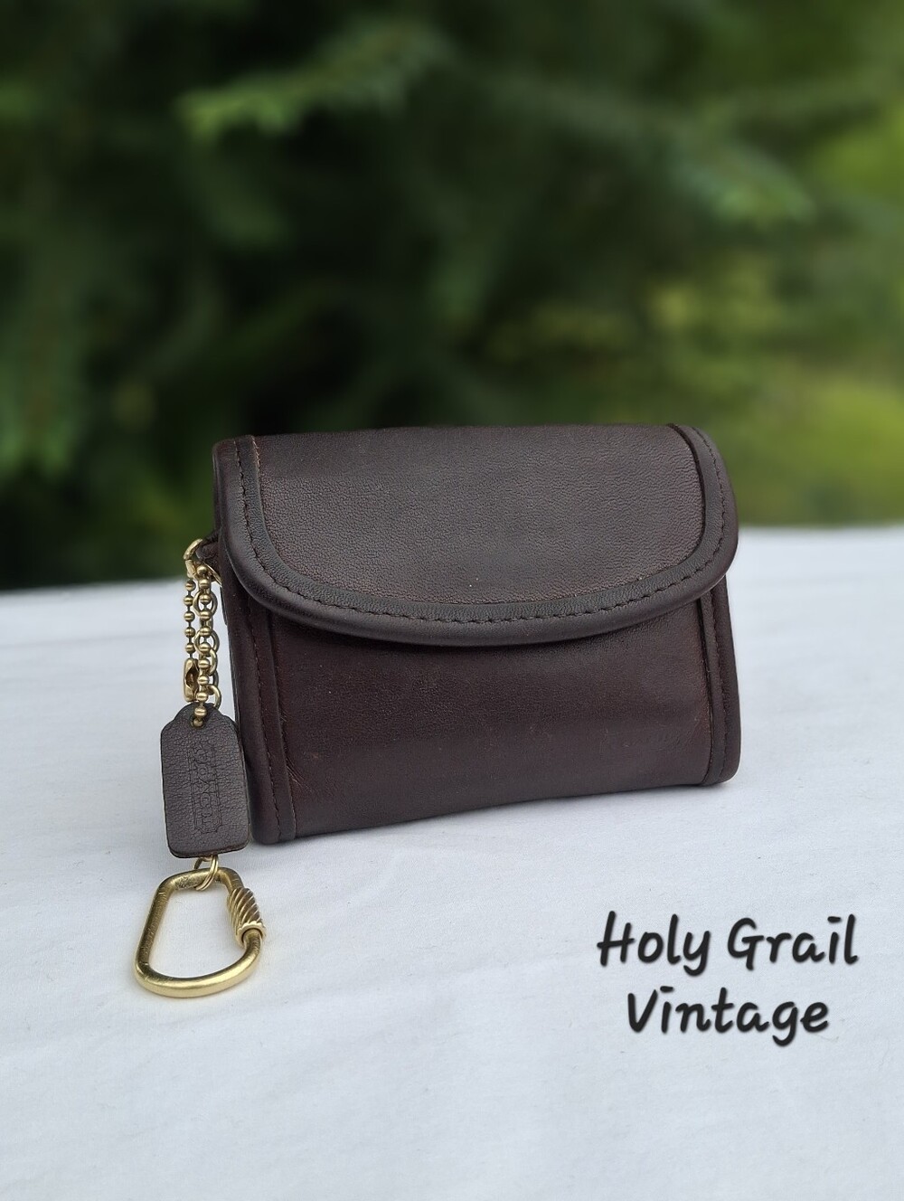 Vintage 90's Coach Brown Glove-Tanned Leather Multi-Function Purse #7219